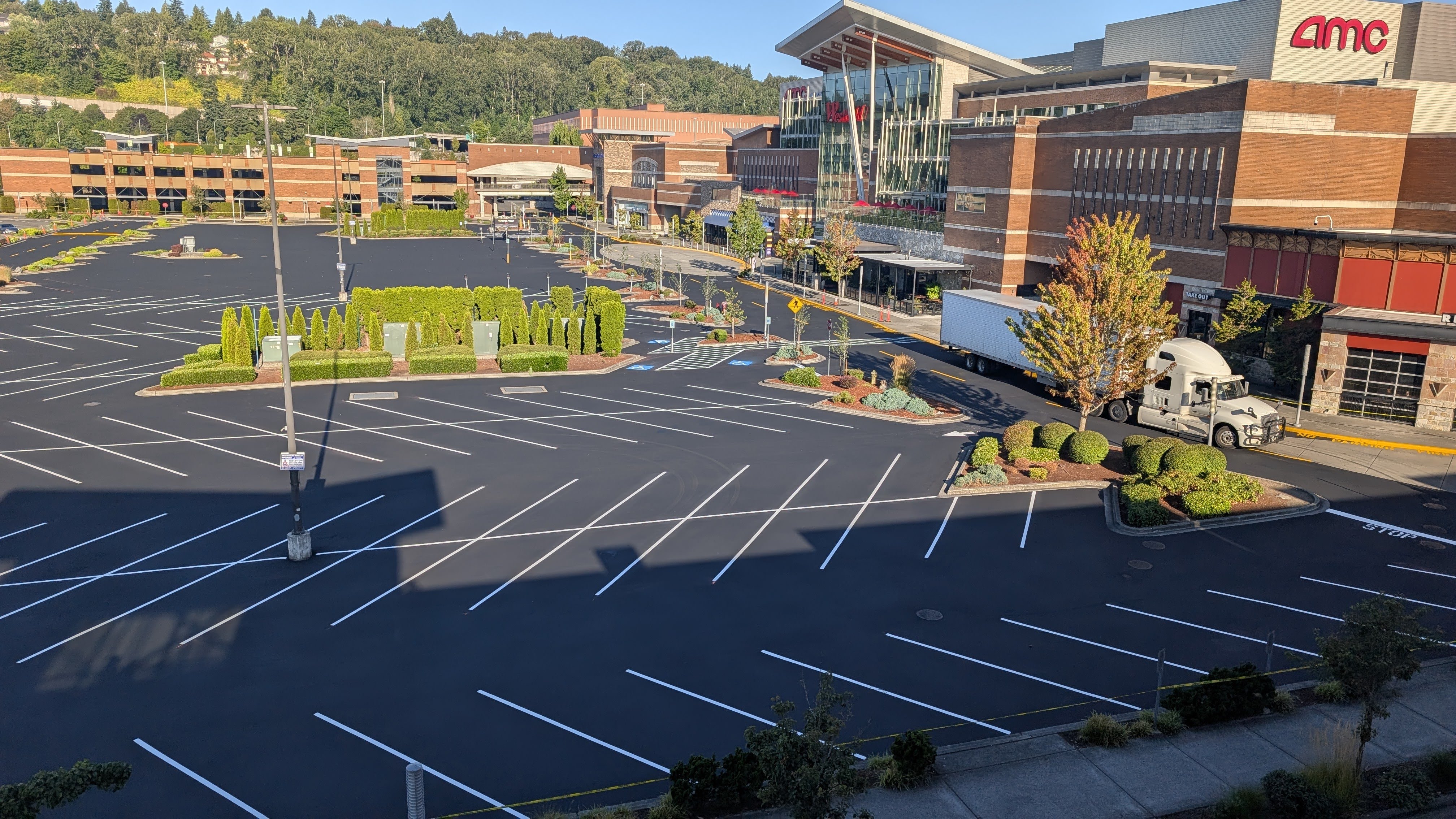 Commercial parking lot striping in Seattle, WA