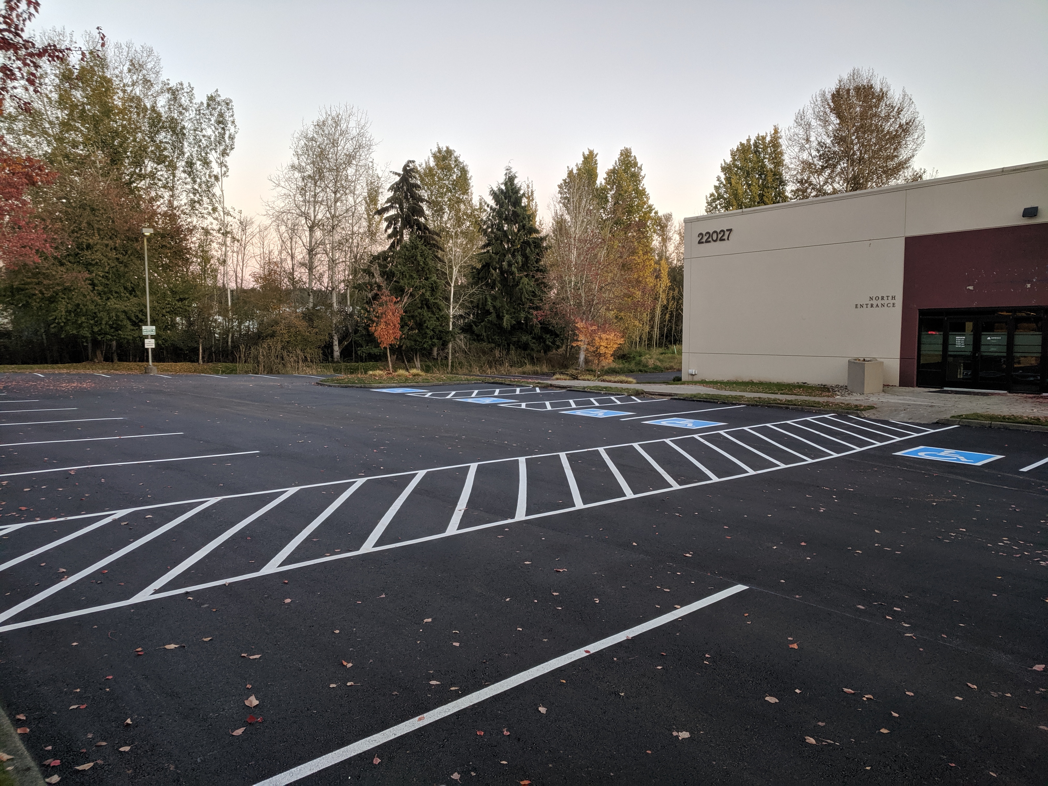 Commercial parking lot striping in Bothell, WA