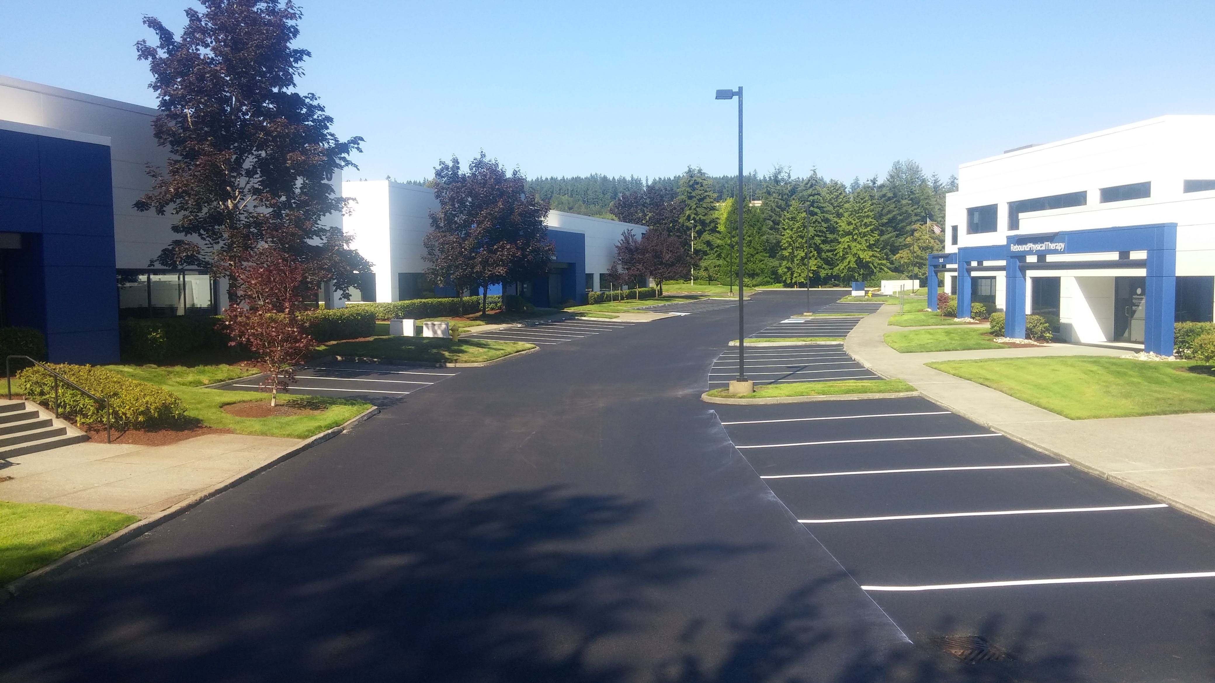Office park asphalt paving in Redmond, WA