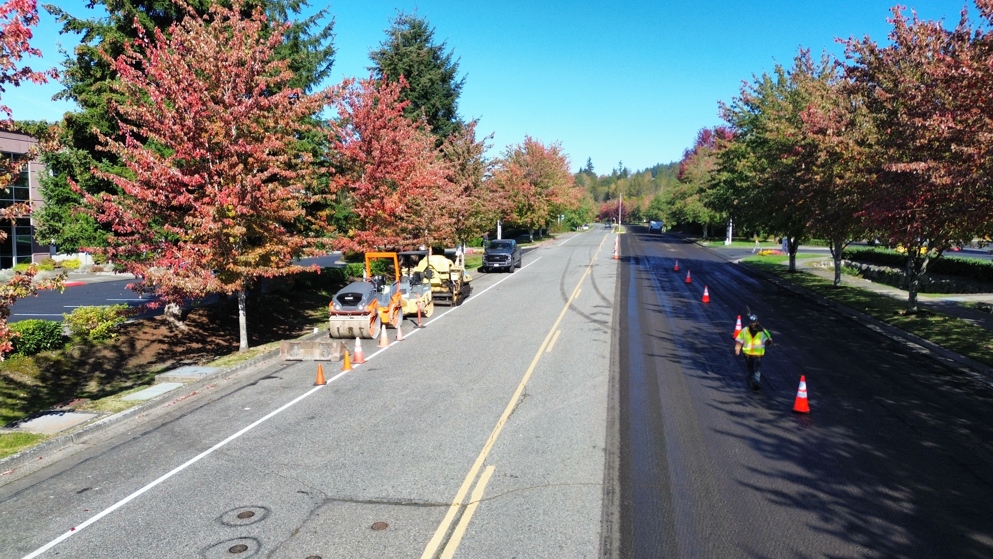 Road resurfacing and asphalt paving on Mercer Island, WA
